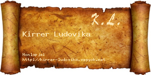 Kirrer Ludovika névjegykártya